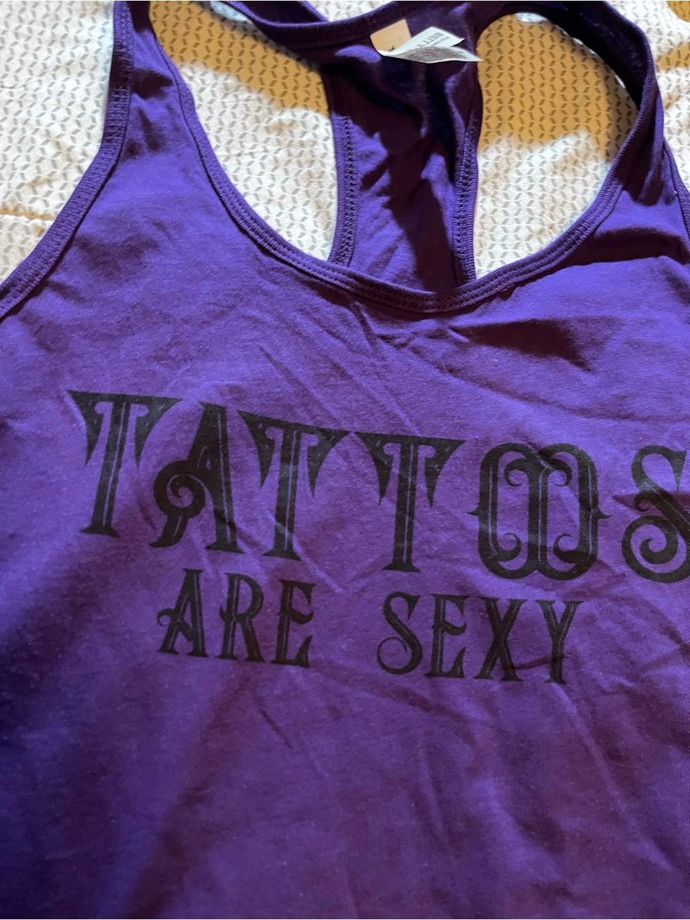 Bella Canvas Purple Racerback Tank with Black Graphic
